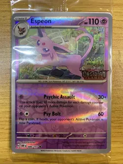 Pokemon TCG Espeon Best Buy Promo Card 086/197 Obsidian Flames - Image 1