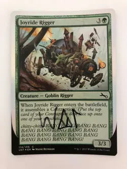 MTG ARTIST PROOF FOIL UNSTABLE JOYRIDE RIGGER SIGNED BY WAYNE REYNOLDS COMMON - Image 3