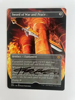 MTG ARTIST PROOF DOUBLE MASTERS SWORD OF WAR AND PEACE BORDERLESS SIGNED FRANZ - Image 1