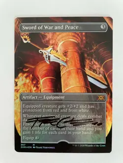 MTG ARTIST PROOF FOIL DOUBLE MASTERS SWORD OF WAR AND PEACE BORDERLESS SIGNED - Image 1