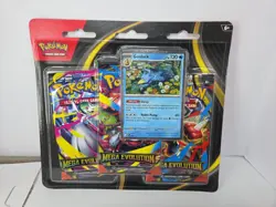2025 Pokemon TCG Mega Evolution GOLDUCK Promo 3X Three Booster Pack Blister - Image 1