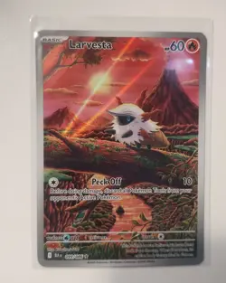 2025 Pokemon Scarlet Violet Black Bolt NM / M Larvesta Illustration Rare 99/86 - Image 1