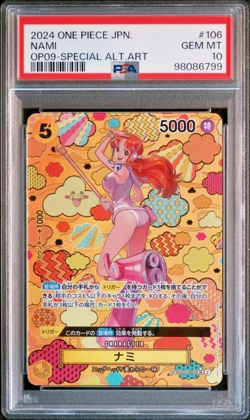 One Piece Card Game Nami Special Alt Art OP08-106 mosaico JAP Gem MT PSA 10 - Image 1