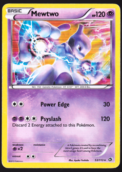 Mewtwo 53/113 Holo Legendary Treasures Pokemon TCG Card MP - Image 1