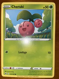 Pokemon TCG Cherubi Card Crown Zenith 011/159 NM Near Mint 2023 yellow border - Image 1
