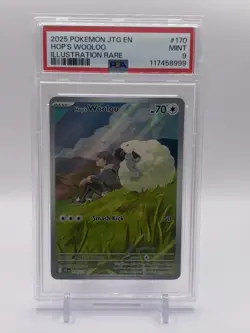 2025 POKEMON JTG EN-JOURNEY TOGETHER ILLUSTRATION RARE #170 HOP'S WOOLOO PSA 9 - Image 1