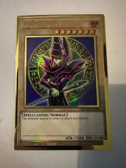 Yu-Gi-Oh! Dark Magician MGED-EN002 Premium Gold Rare 1st Ed Near Mint - Image 1