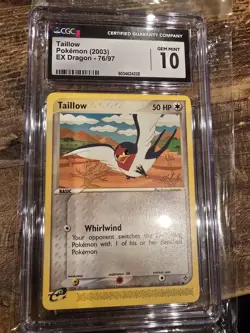 CGC 10 Taillow 76/97 EX Dragon 2003 Pokemon Card - Image 1