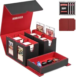 Card Deck Box for MTG with Commander Display, 5 in 1 Card Storage Box Fits 400+ - Image 1