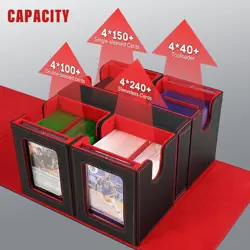 Card Deck Box for MTG with Commander Display, 5 in 1 Card Storage Box Fits 400+ - Image 3