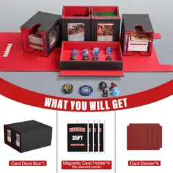 Card Deck Box for MTG with Commander Display, 5 in 1 Card Storage Box Fits 400+ - Image 5