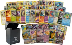Pokemon Compatible 100 Card Lot with 3 Legendary Ultra Rare Cards Bundle- with - Image 1