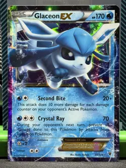 Pokemon TCG Glaceon EX Ultra Rare Card 20/124 XY Fates Collide 2016 NM Condition - Image 1