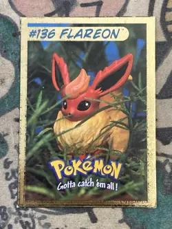 Flareon Pokemon Card Hasbro 136 7 Out of 8 Magazine Realistic Toy Wishes Rare - Image 1