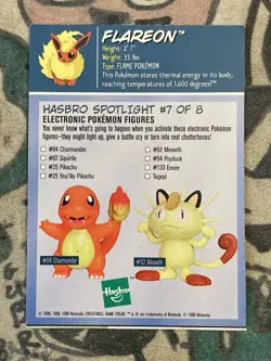 Flareon Pokemon Card Hasbro 136 7 Out of 8 Magazine Realistic Toy Wishes Rare - Image 2
