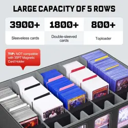 MTG Storage Box 5-Row with Handle, MTG Deck Box Holds 3900+ Trading Cards with P - Image 2