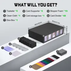 MTG Storage Box 5-Row with Handle, MTG Deck Box Holds 3900+ Trading Cards with P - Image 3