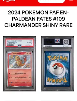 2024 POKEMON PAF EN-PALDEAN FATES SHINY RARE #109 CHARMANDER PSA 10 - Image 2