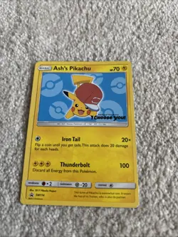 Pokemon Ash’s Pikachu Card SM114 - Image 1