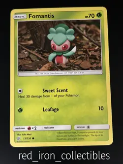 Fomantis 15/236 Common Unified Minds Sun & Moon Pokemon Card 2019 - Image 1