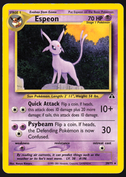 Espeon 20/75 Neo Discovery Pokemon TCG Card MP - Image 1