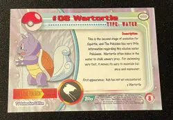 Pokemon Topps Wartortle #08 Series 1 Pack Fresh NM Near Mint - Image 2