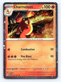 Pokemon TCG Scarlet & Violet 151 Charmeleon Cosmos Holo Promo 005/165. - Image 1