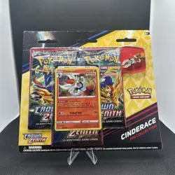 Pokemon Crown Zenith Cinderace Pin Collection 3 Pack Blister NEW/SEALED - Image 1