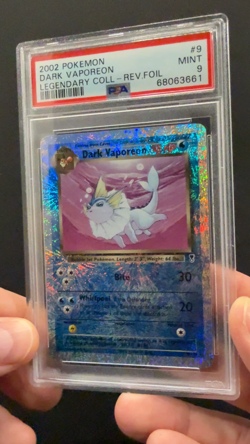 2002 Pokemon Dark Vaporeon Reverse Holo 9/110 Legendary Collection English PSA 9 - Image 2