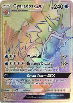 Gyarados GX 112/111 Pokemon Crimson Invasion Rainbow Secret Rare Full Art (MP) - Image 1