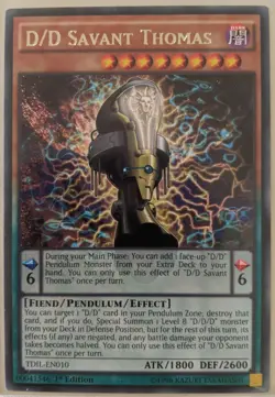 YuGiOh D/D Savant Thomas Rare 1st Edition TDIL-EN010 NM - Image 1