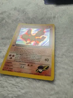 ROCKET'S MOLTRES Pokemon Card WOTC 1st Edition Gym Heroes 12/132 SWIRL HOLO NM - Image 2