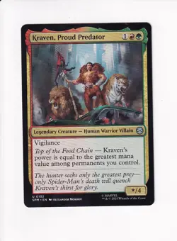 MAGIC THE GATHERING MTG MARVEL'S SPIDER-MAN KRAVEN, PROUD PREDATOR (#2) - Image 1