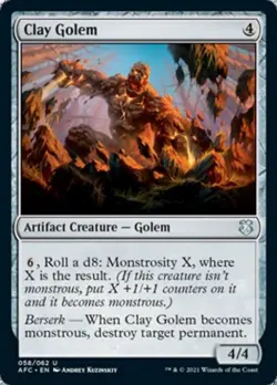 Clay Golem - Light Play MTG Commander 2021 Forgotten Realms - Image 1