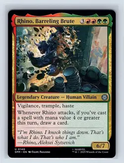 Rhino, Barreling Brute #140 Regular Uncommon MTG 2025 Marvel's Spider-Man - Image 1