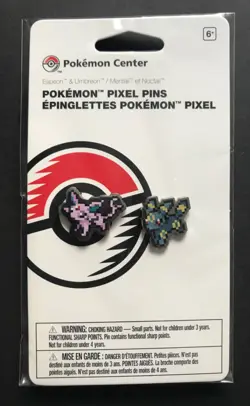 Umbreon & Espeon Pixel Pin Badge Pokemon Centre UK 2024 Eeveelution Metal NEW - Image 1