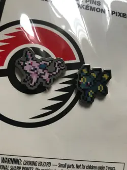 Umbreon & Espeon Pixel Pin Badge Pokemon Centre UK 2024 Eeveelution Metal NEW - Image 3