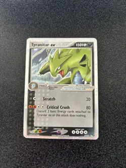 Tyranitar ex 17/17 Holo Rare EX Unseen Forces 2004 Pokemon Card Played - Image 1