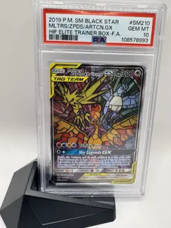 2019 Pokemon Hidden Fates Moltres Zapdos Articuno ETB Promo PSA 10 - Image 1