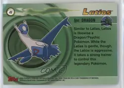 Latios Topps Pokemon Advanced #46 2003 - Image 2