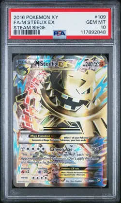 PSA 10 GEM MINT M Steelix EX Full Art 109/114 Pokemon XY Steam Siege - Image 1
