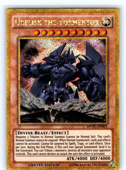 Obelisk the Tormentor Gold Secret Rare LIMITED ED MVPC-EN001 LP - Image 1