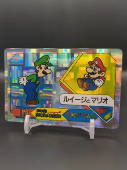Mario Luigi #34 Holo Super Mario World BROS Card BANPRESTO 1992 Japan TCG CCG B1 - Image 3