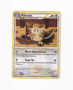 Raticate 34/90 Undaunted 2010 Regular Non Holo Pokemon Card Moderately Played MP - Image 1