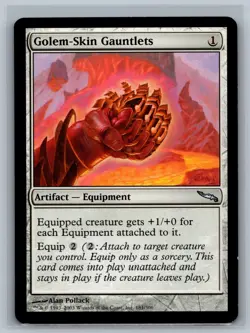 Magic The Gathering Mirrodin Golem-Skin Gauntlets #181/306 MTG TCG CCG - Image 1