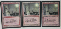 EBON STRONGHOLD X3 MAGIC THE GATHERING FALLEN EMPIRES 1994 VTG MTG CARD #429 - Image 1