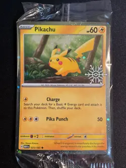 Pokemon TCG - Pikachu 025/165 Holiday Calendar 2025 Stamped Promo - Sealed/NM - Image 1