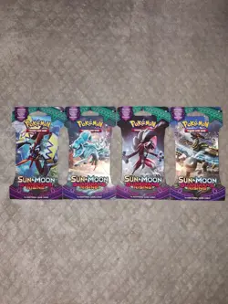 Pokemon TCG: Sun and Moon Guardians Rising Sleeved 4 Pack Complete Art Set - Image 1