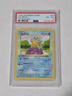 1999 Pokemon Squirtle Shadowless 1st Edition 63/102 - Image 1
