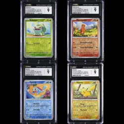 CGC 9 SET - BULBASAUR CHARMANDER SQUIRTLE PIKACHU - POKEMON 151 COSMO ENGLISH - Image 1